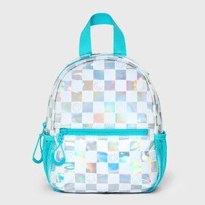 NEW Kids' Adaptive 10.5" Mini Backpack - Cat & Jack™ Iridescent Blue
